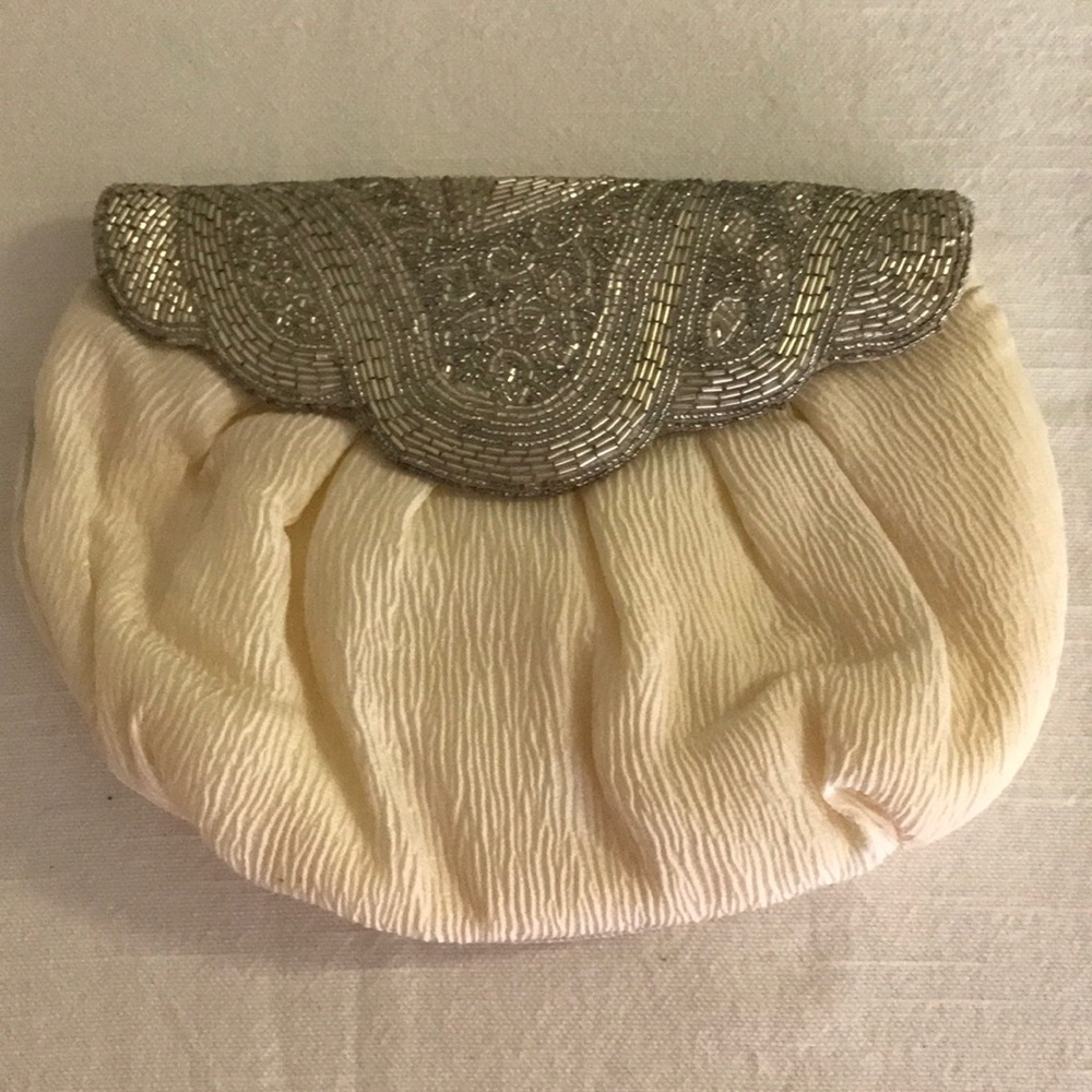 Vintage Ivory and Silver Bag